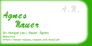 agnes mauer business card